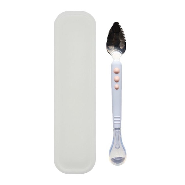 Cuillère pour Bébé en Silicone, Cuillère à Purée Cuillère pour Aliments pour Bébé Couverts pour Bébé Cuillère à Purée de Fruits Outil à Double Extrémité pour Purée de Fruits Purée de Pommes Cuillère