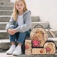 thumbnail image 2 of Jeiento 5-Piece Watermelon Capybara Kids Backpack and Lunch Box Set for Elementary School Boys Girls Lightweight Bookbag Back to School Supplies with Pencil Case, Bottle Bag and Keychain, 2 of 6