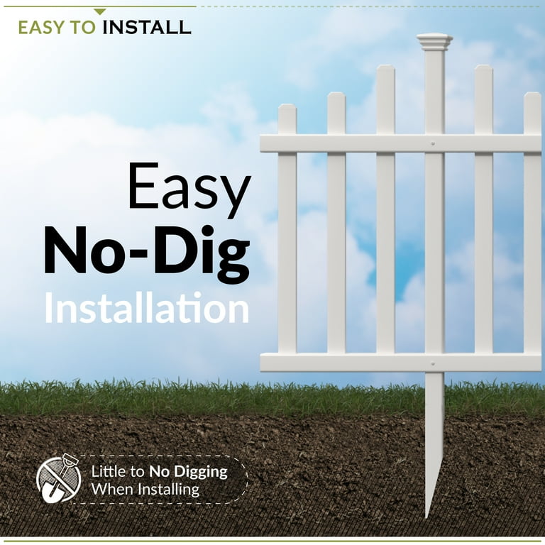 Zippity Outdoor Products No-Dig Vinyl Garden Picket Fence Kit