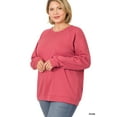 thumbnail image 3 of Zenana Women & Plus Basic Long Sleeve Round Neck Raglan Pullover Sweatshirts Top, 3 of 4
