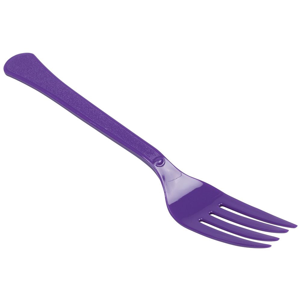 JAM Paper Premium Utensils Party Pack, Plastic Forks, Purple, 50 Disposable Forks/Pack