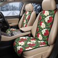 thumbnail image 2 of Eheartsgir Christmas Poinsettia Quilted Front Seat Cover, Airbag Compatible Quilted Padded Fabric Car Front Seat Covers 2 Piece Non-Slip Car Seat Covers for Truck, 2 of 7