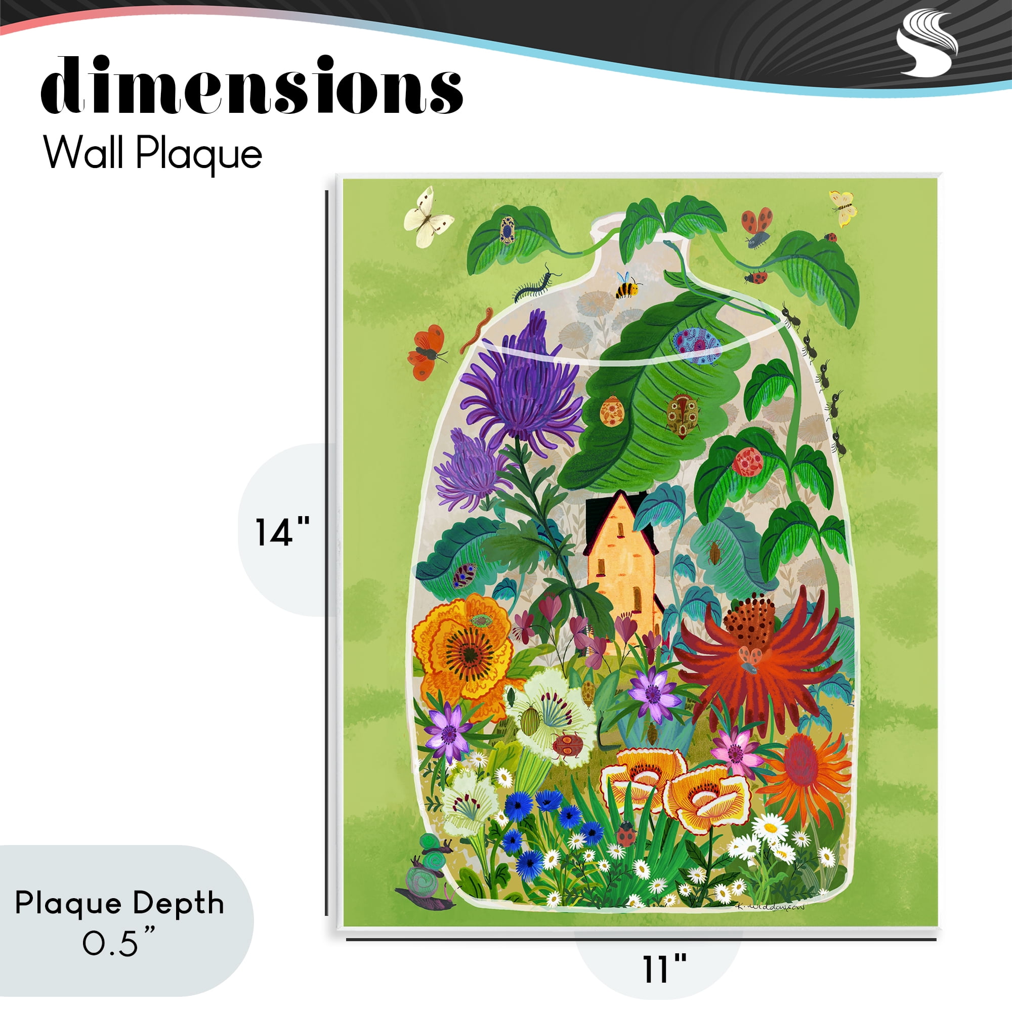 Stupell Industries Terrarium Bug Garden Wall Plaque Art, design by Kay Widdowson
