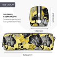 thumbnail image 3 of Yiaed Orchids Flowers Print Leather Pencil Case - Leather Pen Pencil Holder - Elegant & Practical Pencil Pouch for Work & Office, 3 of 7