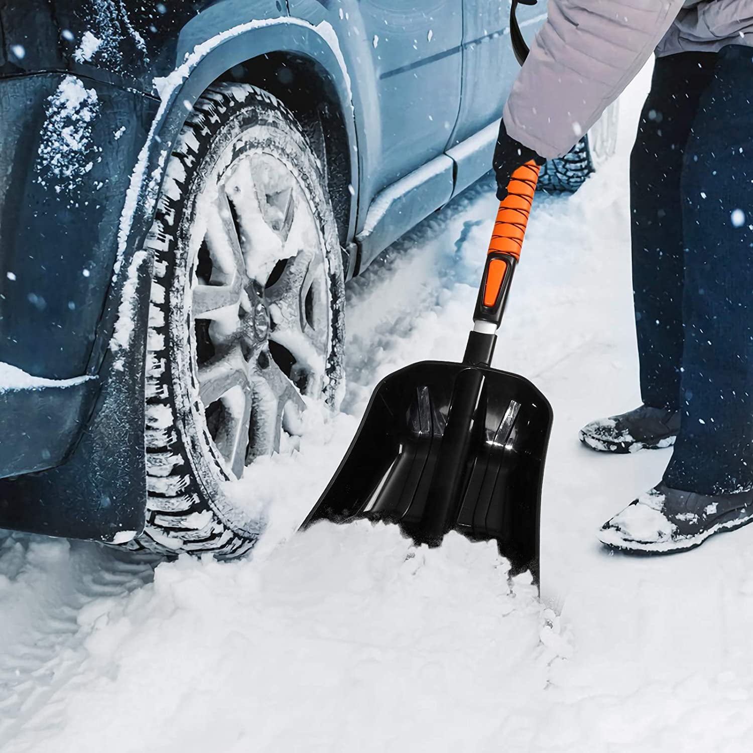 Details about   MATCC Car Snow Brush Removal Kit 45'' Extendable  w Squeegee & Ice Scraper...NEW 