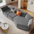 thumbnail image 1 of Living Room Furniture Set, Sectional Sofa Couch with Adjustable Backrest for Big House, Gray, 1 of 9