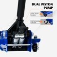 thumbnail image 2 of 3 Ton Low Profile Floor Jack with Foot Pedal, Heavy Duty Horizontal Double Pump Car Jack, Steel Racing Floor Jack with 6,600 lb Capacity for SUV Truck Auto Repair, Dual Piston Quick Lift Pump, 2 of 11