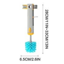 Moocorvic Silicone Bottle Cleaning Brush with Long Handle,Water Bottle Cleaner for Baby Bottles,Sports Bottle, Vase, Glassware, Perfect for Smaller Diameter Bottle Openings