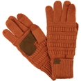 thumbnail image 1 of Gants d'Hiver Unisexes en Tricot Torsadé Chauds Antidérapants pour Écran Tactile, Rouille, 1 of 2