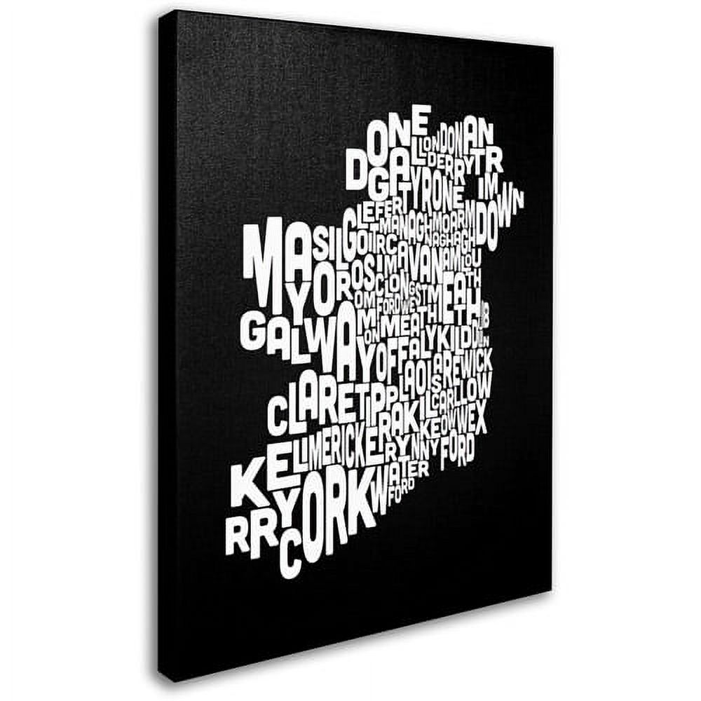 Trademark Art 'Ireland Text Map 5' Canvas Art by Michael Tompsett