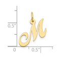 thumbnail image 3 of Auriga Fine Jewelry 10K Yellow Gold Fancy Script M Charm for Women (L-16 mm, W-17 mm), 3 of 6