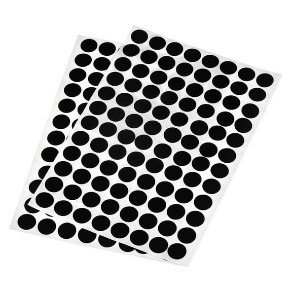 Uxcell 15mm Dia Self Adhesive Screw Hole Cover Stickers Black 2 Sheet/192Pcs