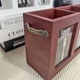 thumbnail image 4 of Sentmoon Knife Block Wooden Utensil Caddy with 3 Compartments forks Spoons Knives Organizer with Clear Window Handle Countertop Cutlery Storage Box for Kitchen Dining Room Part, 4 of 9
