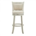 thumbnail image 6 of Weston Home Shapel Upholstered Back Swivel Stool, 29" Bar Height, Antique White Finish, Beige Linen, 6 of 7