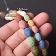 thumbnail image 5 of U8MO 10pcs Oval 12x9mm 15x11mm Natural Volcanic Lava Stone Beads For Jewelry Making-Green-15x11mm, 5 of 9