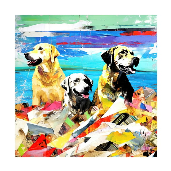 Canvas Wall Art - Ivan Guaderrama 'Joyful Journey of Three' Wall Art for Living Room, Bedroom, or Office Décor by Trademark Fine Art - 24 x 24 Inches