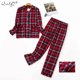 thumbnail image 3 of Conjuntos de pijamas cálidos para mujer, ropa de dormir de franela de algodón para el hogar, pijamas con estampado a cuadros para mujer, ropa de dormir de talla grande, Otoño e Invierno, 3 of 4