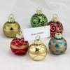 Pack of 72 Glass Ball Christmas Ornament Shaped Glitter Place Card Holders 1.5"