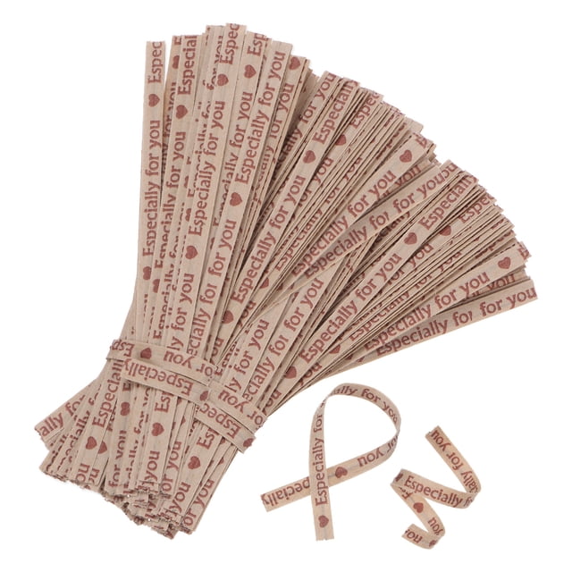 1400 Paquete de ataduras de papel kraft, ataduras de pan de 9cm / 3.5 pulgadas de color rojo