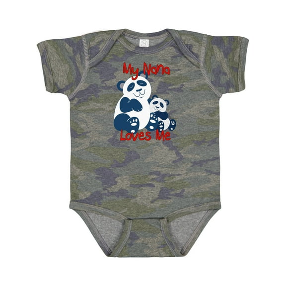 Inktastic My Nana Loves Me Panda Boys or Girls Baby Bodysuit