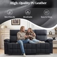 thumbnail image 6 of Korser 3-Seater Manual Recliner Sofa with Cup Holders and Recessed Power Strip,Reclining Couch with Pull-Down Table Reclining Sofa Chair for Living Room,Faux Leather,Black, 6 of 7