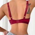 thumbnail image 6 of Feancey Womens Lace Bras Deep V Plunge No Underwire Bra Adjustable Straps Triangle Bralettes Breathable Lingerie Bra for Date Night Wine S, 6 of 8