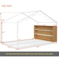 thumbnail image 2 of Full Size Metal Bed House Bed Frame with Shelves and Lights, White, 2 of 13