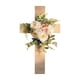 thumbnail image 2 of Etiqueta De Madera Cruz de Pascua con flores artificiales para decoración religiosa del hogar (marrón, 1 unidad) JASKFLY, 2 of 6