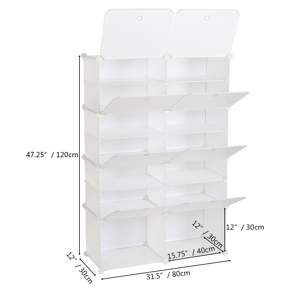 Dropship 8-Tier Portable 64 Pair Shoe Rack Organizer 32 Grids Tower Shelf  Storage Cabinet Stand Expandable For Heels, Boots, Slippers, Black YF to  Sell Online at a Lower Price
