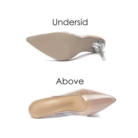 FOLOYORI 1 Pair Clear Sandals For Women In Apricot Color With Elegant Style And Party Suitable