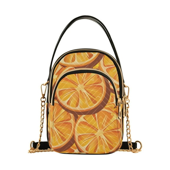 joogoo Women Orange Fruit Chain Crossbody Bags Shoulder Handbag Phone Purse
