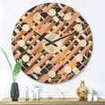 thumbnail image 2 of Designart 'Gold Checkered Retro Pattern II' Mid-Century Modern Wood Wall Clock, 2 of 5
