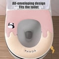 thumbnail image 4 of Qocolhg Bathroom Soft Thicker Warmer with Snaps Fixed Stretchable Washable Cloth Toilet Seat Cover Pads, Easy Installation& Cleaning, Clearance, Pink, 4 of 6