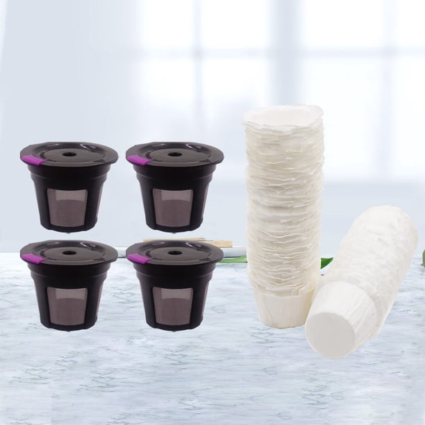 K-Cup reutilizables FLhrweasw 4 piezas 100 filtros de papel