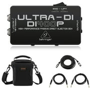 Behringer ULTRA-DI DI400P High-Performance Passive Direct Injection Box, Bundle with 2x Platinum Pro 6' TRS Interconnect Cable, 25' Microphone Cable