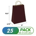 thumbnail image 2 of Pack de 25 Bolsas de Papel Kraft Color Café 8″ x 4.75″ x 10.5″ 150 GSM con Asas, 2 of 7