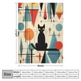 thumbnail image 4 of ONETECH Mid Century Black Cat Throw Blanket, Retro ​Atomic Starbursts Stars Modern Abstract Orange Retro Pattern Kitty Animal 1950s 1960s Vintage Cozy Travel Blanket Perfect for Sofa Bed, 4 of 6