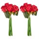 thumbnail image 1 of 12 unids/lote flores rosas ramo de boda rosa de seda (rojo, 1 of 5
