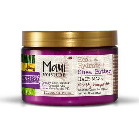 Maui Moisture Heal & Hydrate + Shea Butter Hair Mask, 12 FL (Best Hair Mask For Dry Scalp)