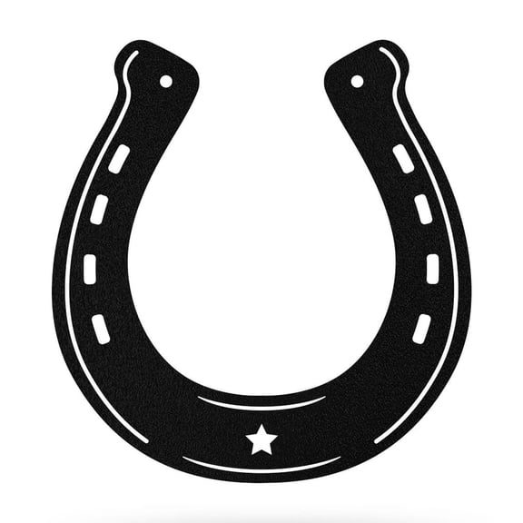 RealSteel Good Luck Horseshoe Metal Sign (Black)
