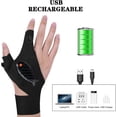 thumbnail image 6 of LED Flashlight Gloves Rechargeable Hands-Free Lights Camping Fishing Repairing Cool Gadget Gifts for Dad Boyfriend Friend Fathers Day Christmas Birthday(Black）, 6 of 6