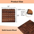 thumbnail image 3 of Miniyam 10 Pcs Interlocking Deck Tiles,  12x12 inch, Acacia Solid Wood, for Outdoor Balcony Garden, Brown, 3 of 8