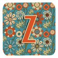 thumbnail image 1 of Carolines Treasures CJ2012-ZFC Lettre Z Fleurs Rétro Bleu Mousse Sous-Verres-Ensemble de 4, 1 of 1