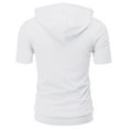 thumbnail image 3 of H2H Mens Casual Slim Fit Short Sleeve Hoodie Cotton Blended Soft Lightweight Shirt (CMOHOS008), 3 of 6