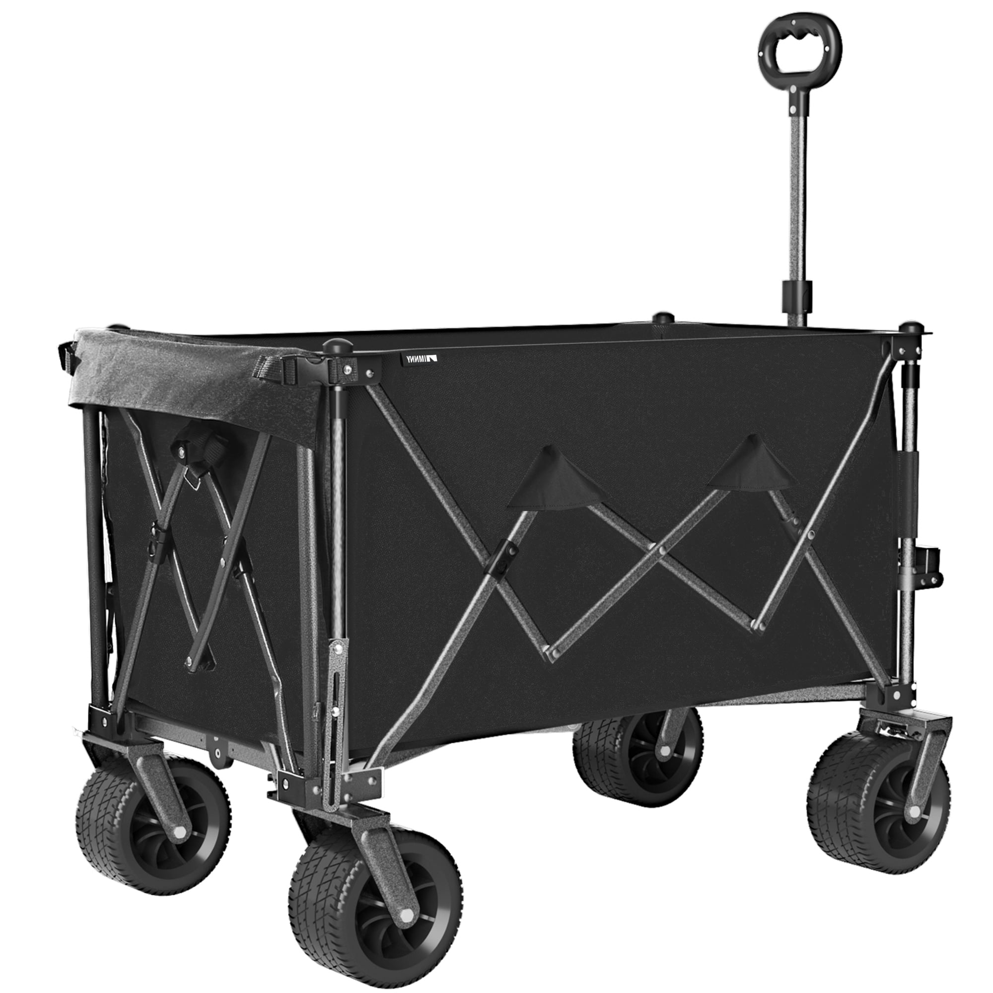 Folding Wagon with Removable Fabric 500 lbs Capacity 300L Storage 58 Long Frame All-Terrain Wheels