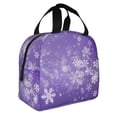 thumbnail image 2 of Fotbe Snowfall Sky White Purple Bolsa Térmica con Estampado y Forro de Aluminio Grueso Bolsa de Almuerzo con Bolsillo Frontal para Hombres y Mujeres, Ideal para Trabajo, Escuela, 2 of 8