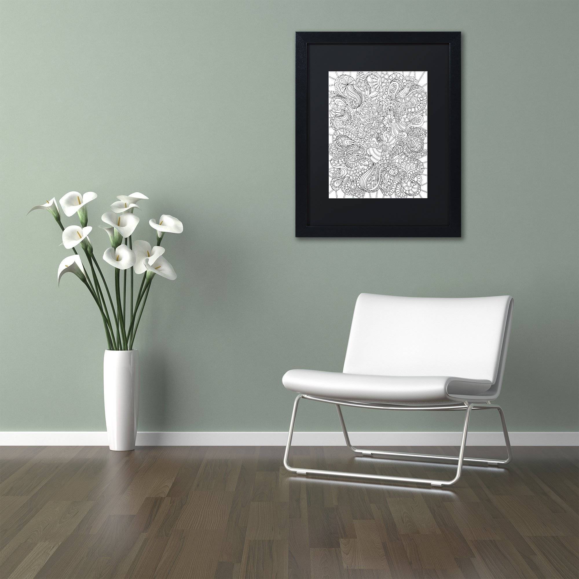 Trademark Fine Art "Mixed Coloring Book 44" Canvas Art by Kathy G. Ahrens, Black Matte, Black Frame