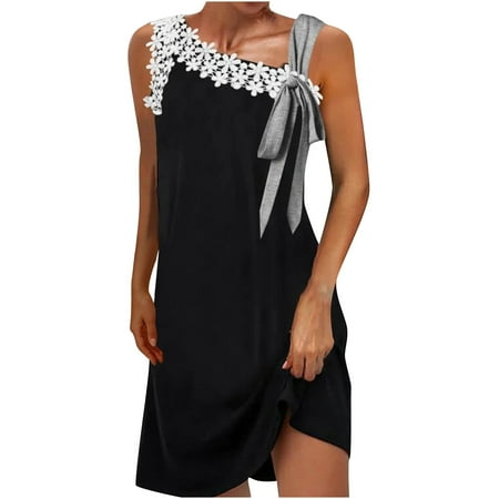 

Juebong Women s Summer Fashion Printed Round Neck Collar Sleeveless Off Shoulder Dress
