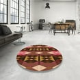 thumbnail image 4 of Ahgly Company Machine Washable Indoor Round Transitional Saffron Red Area Rugs, 4' Round, 4 of 7