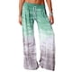 thumbnail image 2 of Pantalones Sueltos Pierna Ancha Cintura Alta Degradado Cordón Cinturón Ajustable Impresión Pantalones Casuales Verde XXL, 2 of 5